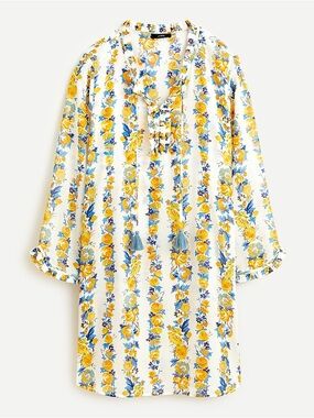 J.CREW Cotton voile tunic in blossom stripe AV071